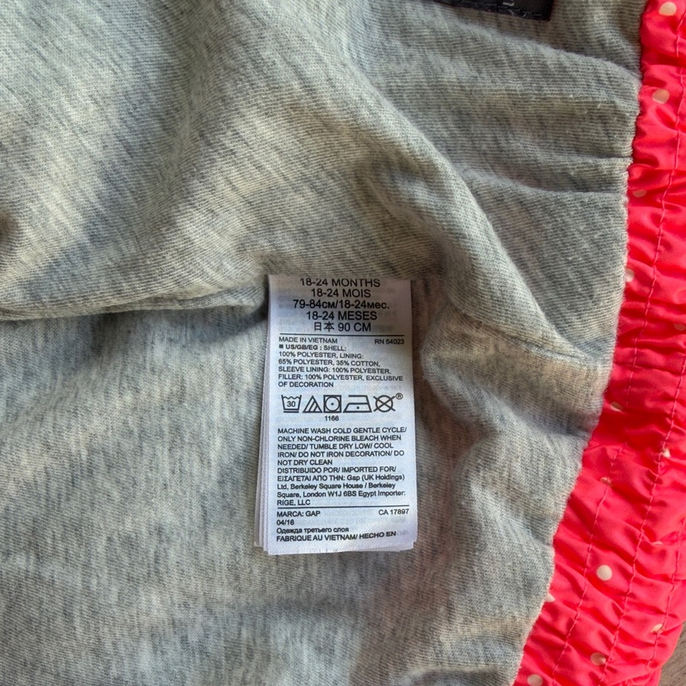 GAP Pink Polka Dot Hooded Puffer Jacket - Picture 5 of 6